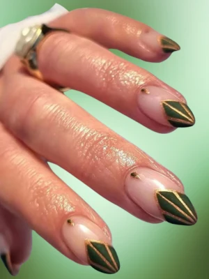 Abstract Lines over Dark Green
