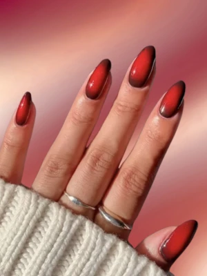 Aura Accent Red Nails