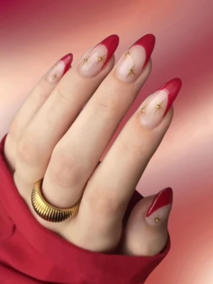 Celestial French Red Nails
