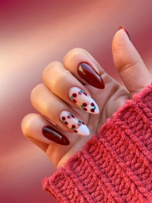 Cherry Accents Red Nails