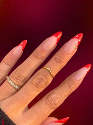 Glazed French Red Nails