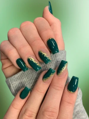Gold Foil on Dark Green