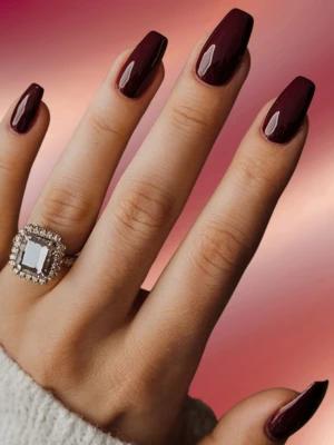 Maroon Red Nails