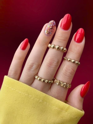 Mix and Match Red Nails