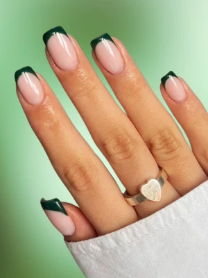 Side French Tip Accent Nails