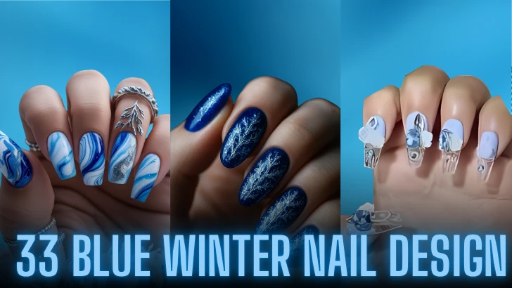 Blue Winter Nail Design