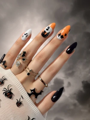 3D Halloween Acrylic Nail Inspiration