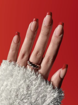 Christmas Red French Nails