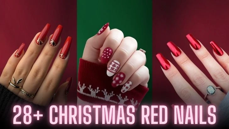 Red White Christmas Nails
