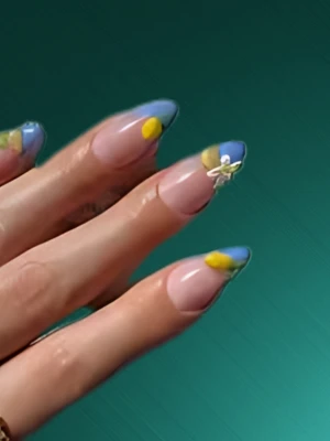 Citrus Slice French Tip Nails