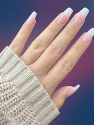 Coffin-Shaped Ombre French Nails