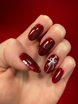 Dark Red Christmas Nails