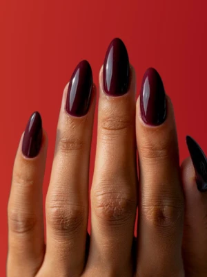 Dark Red Manicure