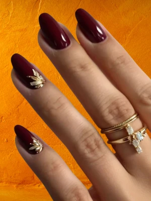 Dark Red Thanksgiving Nail Ideas