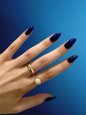 Deep blue nail art