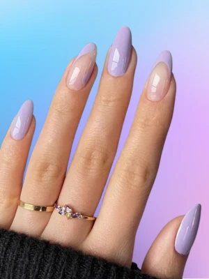 Easy at Home Light Purple Nail Design