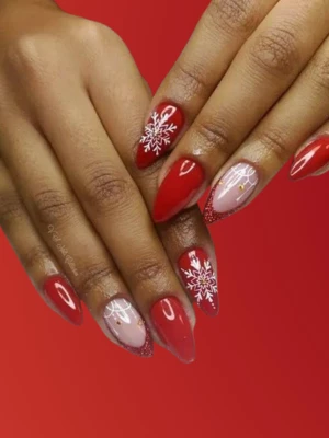 Elegant Christmas Nail Red