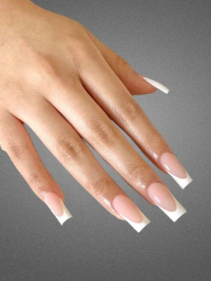 French Manicure on Long Nails