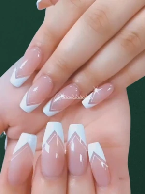 French Manicure on Middle-Length Nails