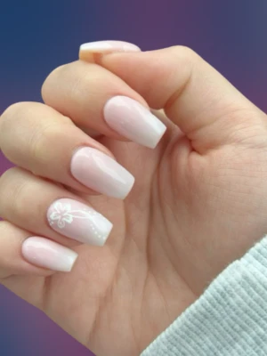 French Ombre Nails with Floral Art