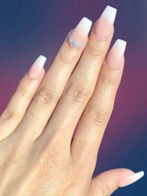 French Ombre with Rhinestone Detail