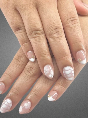 Frenchie with a Twist Nails