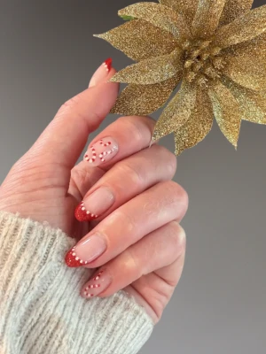 Glazed French Tips with Holiday Charms