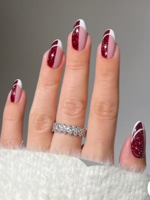 Half French, Half Sparkles Nails