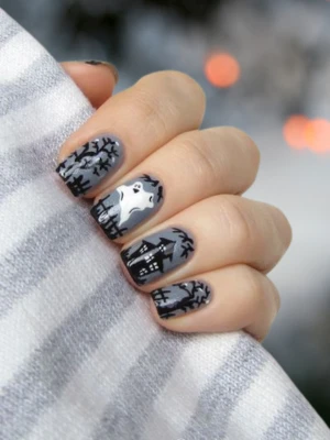 Haunted House Nail Art