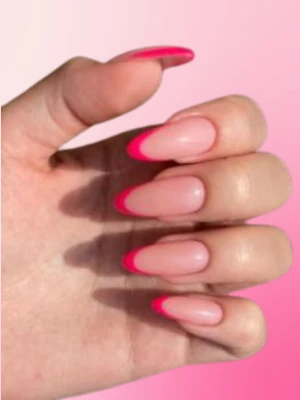 Hot Pink French and Plain