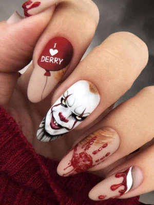 IT Movie Nail Art for Halloween