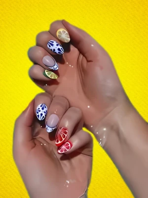 Jelly Finish Summer Nail Art Inspo