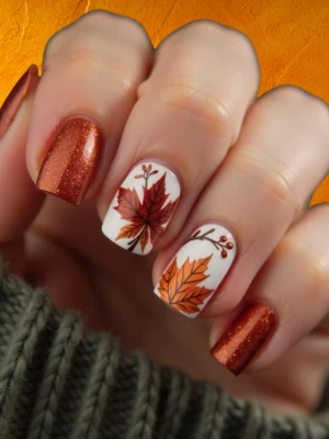 Leaf Design Nails
