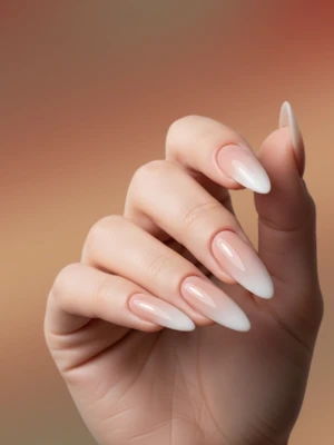 Long Almond Ombre French Nails