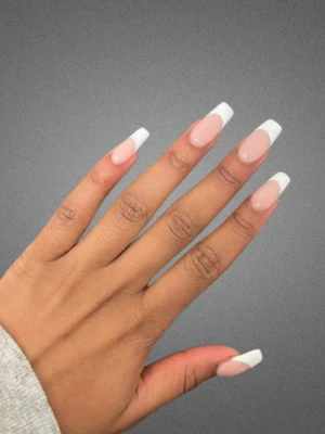 Long White Tip French Nails