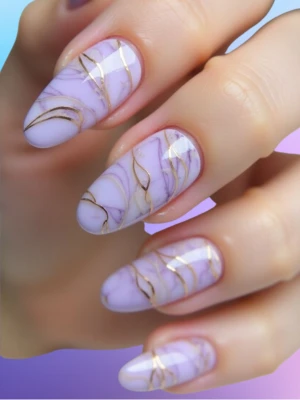 Marble Effect Purple French Design
