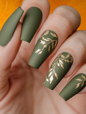 Olive Green Nails