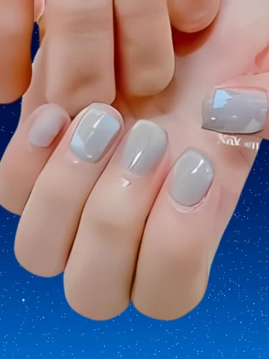 Pastel Blue Glitter Nails for Cozy Winter Days