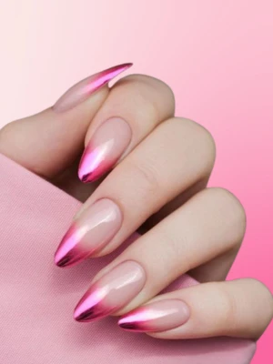 Pink Nails with Nail Art