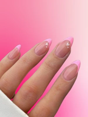 Pink Nails with a Design