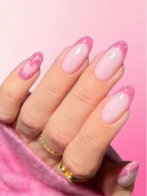 Pink Sparkly Nails