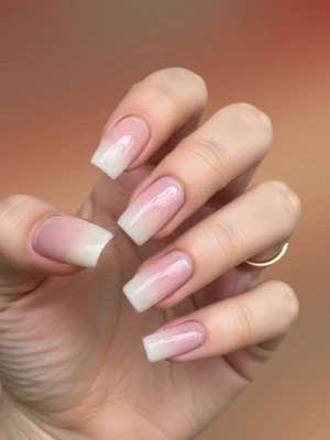 Pink and White French Ombre