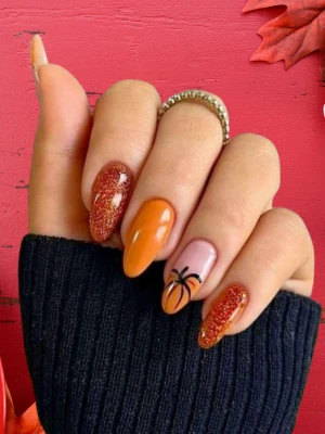 Pumpkin Orange Nails