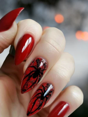 Red Halloween Nails