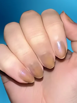 Shimmery Ice Queen Blue Nail Design