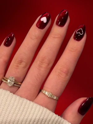 Simple Deep Red Christmas Nails