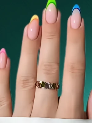 Simple French Tips in Summer Brights