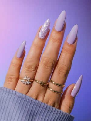 Simple Lavender Nails Designs Manicure