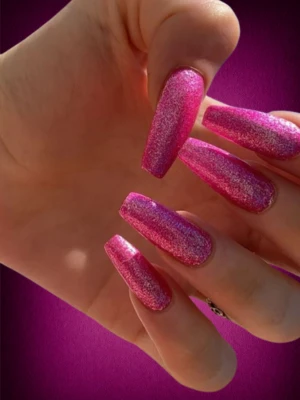 Pink sparkly nails