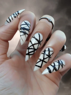 White Halloween Nails Designs